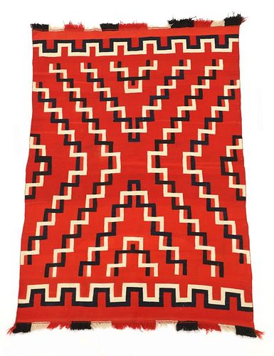 Navajo Late Classic Germantown Blanket w/ Indigo