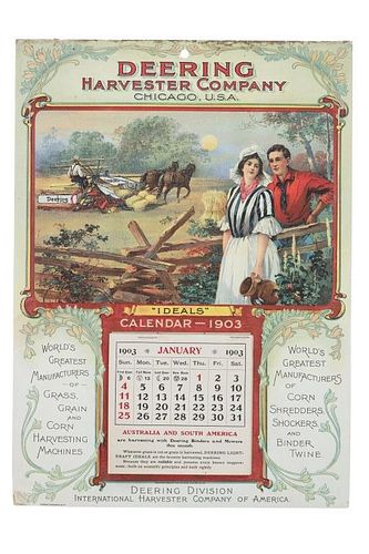 Deering Harvester Company Wall Calendar 1903