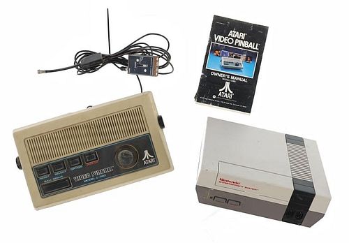 Atari Pinball C-380 & Nintendo NES-001 Consoles