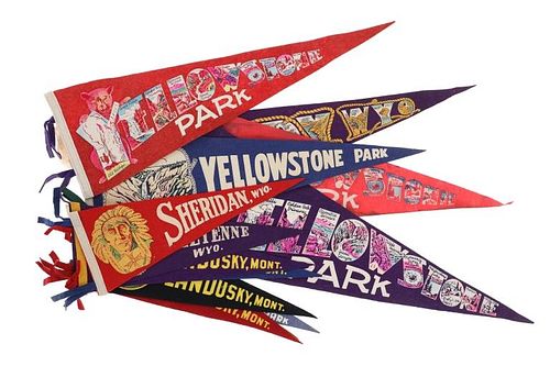 MT, WY & Yellowstone Nat'l Park Pennant Flags (14)