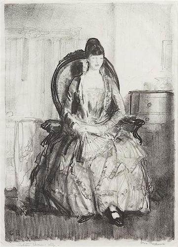 George Bellows, (American, 1882-1925), Lady with a Fan (Emma in a Chair)