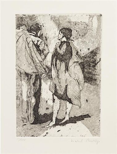 Isabel Bishop, (American, 1902-1988), Two with Coats, 1968