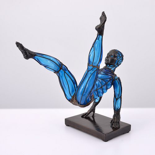 David Bennett BLUE ACROBAT Sculpture 