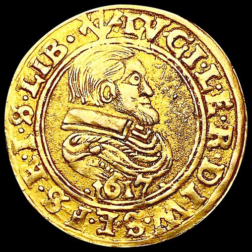 1617 Germany Leiningen .111oz Gold Gulden LIGHTLY 