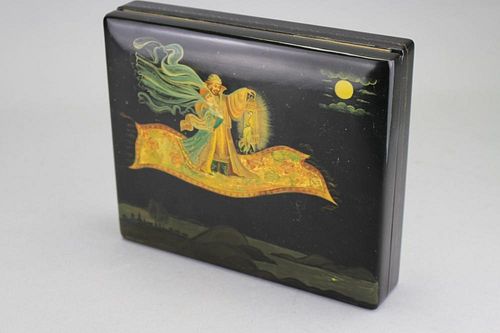 Signed Russian Lacquered Jewelry Box