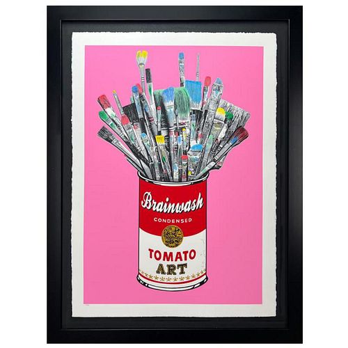 Mr. Brainwash- Unique and Hand-Finished Silk Screen "Tomato Pop (Pink)"