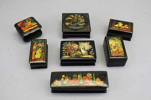 (7) Russian Lacquerware Boxes