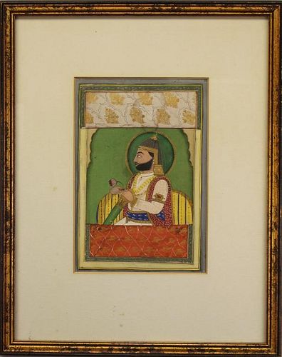 19th C. Portrait of Rajput General, India