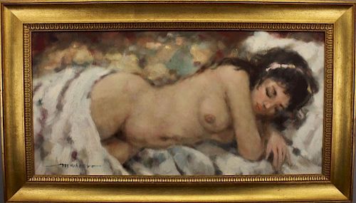 Russian School, Signed 20th C. Nude Woman