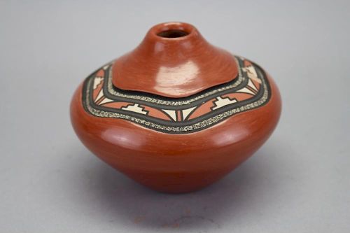 Signed, Jimez Pueblo Pottery Vase- New Mexico