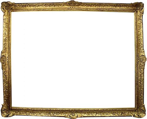 Large Antique Continental Style Gilt/Carved Frame