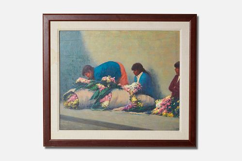 Elias J. Rivera, 'Flower Market' Painting