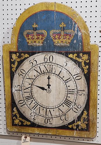 19th C English Clock Shop Sign 27 1/2" X 20" 