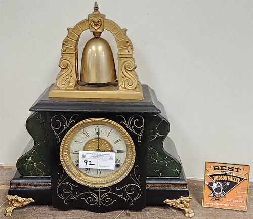 Gilbert Mantel Clock W/ Brass Bell Topper 17"H X 16"W X 6"D