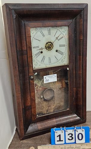 Empire Ogee Rosewood Clock Wm. L. Gilbert 26"H X 15 1/2"W X 4 1/4"DD