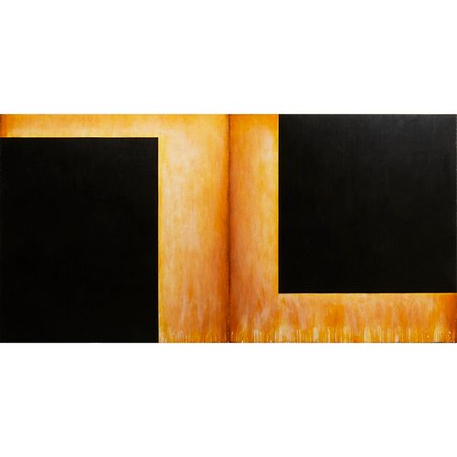 Ford Beckman, large diptych painting, 1991