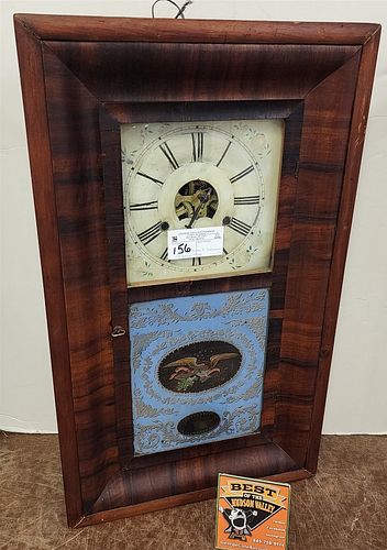 Empire Ogee Wm S Johnson Mahog Clock 26"H X 15 1/2"W X 4"D