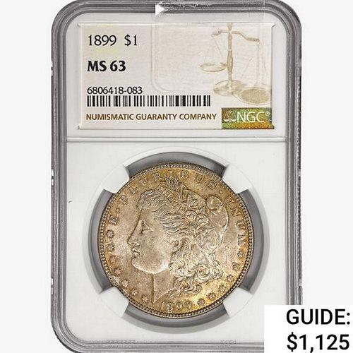 1899 Morgan Silver Dollar NGC MS63 
