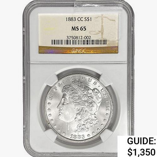 1883-CC Morgan Silver Dollar NGC MS65 