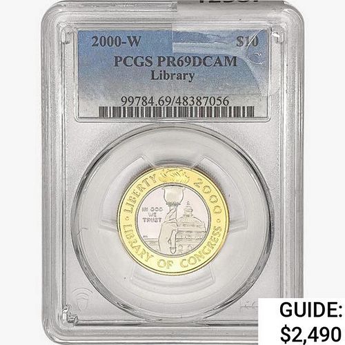 2000-W $10 .2736oz. Gold PCGS PR69 DCAM Library