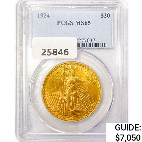 1924 $20 Gold Double Eagle PCGS MS65 