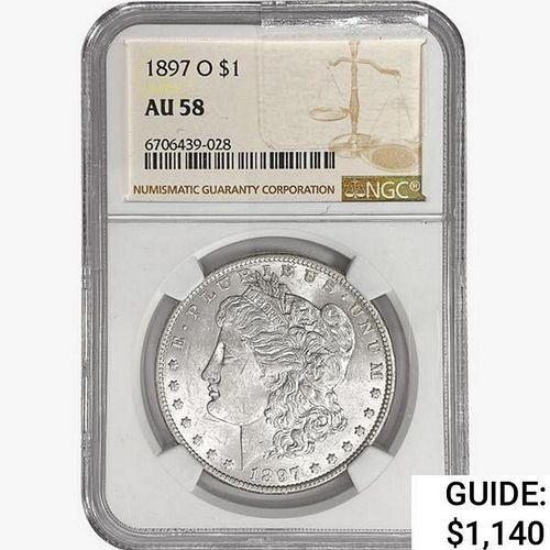 1897-O Morgan Silver Dollar NGC AU58 