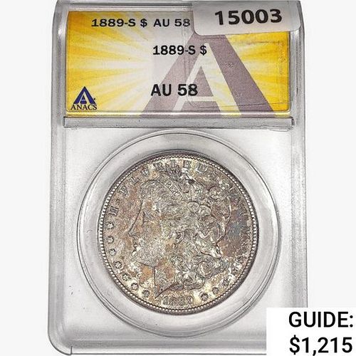 1889-S Morgan Silver Dollar ANACS AU58 