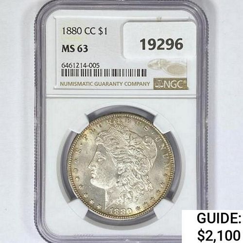 1880-CC Morgan Silver Dollar NGC MS63 