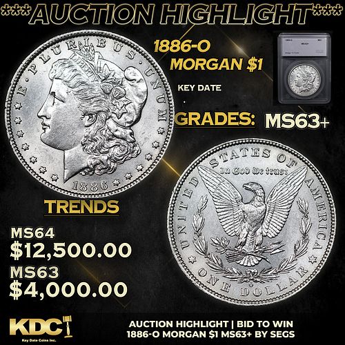 ***Auction Highlight*** 1886-o Morgan Dollar 1 Graded ms63+ By SEGS (fc)