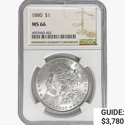 1880 Morgan Silver Dollar NGC MS66 