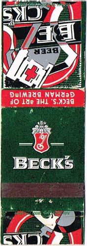 1997 Beck's Beer 111mm GER - BECK - 2 Matchcover Bremen Germany