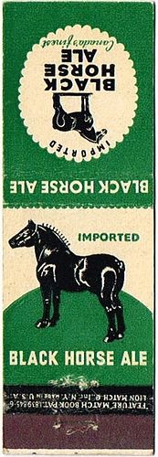 1938 Black Horse Ale CAN - Q - DAWES - F3 Matchcover Montreal Canada