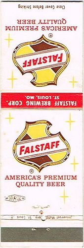 1954 Falstaff Beer 113mm MO - FALS - 22 - 2a Matchcover St. Louis Missouri