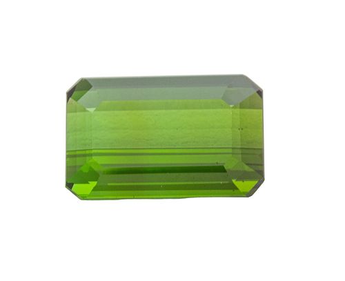Green Emerald Cut Tourmaline, Unmounted 10.7 Cts. 2.3g