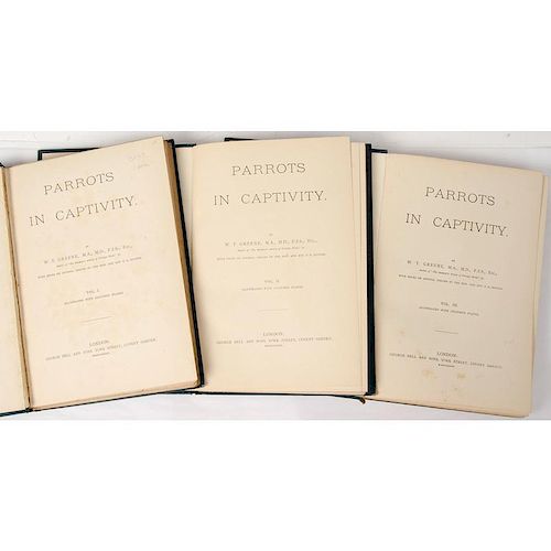 [Illustrated - Ornithology] Parrots in Captivity -- 81 Vibrant Color Plates, Hand Finished