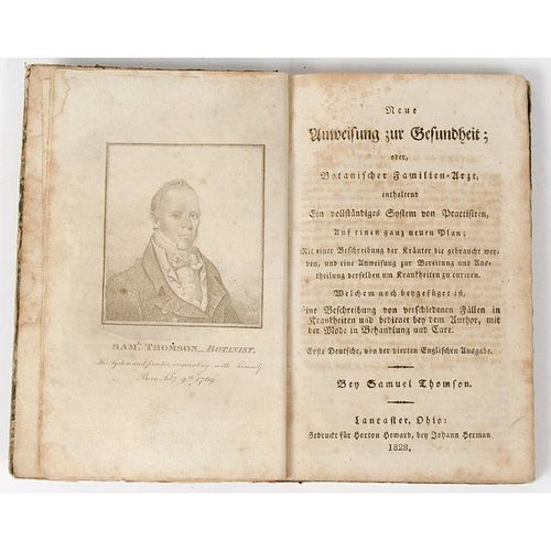 [Medicine - Americana - Ohio Imprint] Rare 1st German Edition of Thomson on Botanical Medicine - Lancaster, Ohio 1828