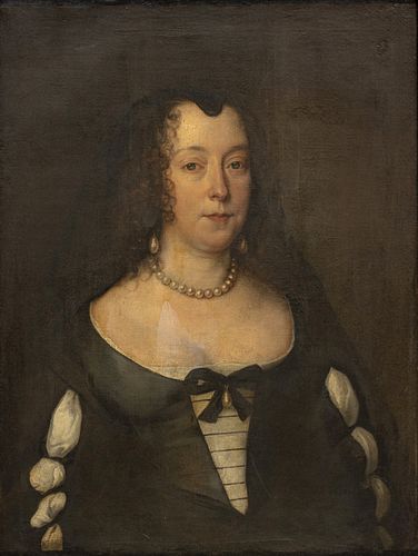 English Oil on Canvas, Ca. 17th/18th C., "Portrait of Katherine Stanhope, Countess of Chesterfield", H 30.5" W 24"