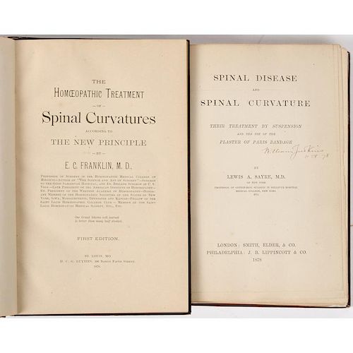 [Medicine - Actual Photographs] Two 19th C. Books on Curvature of the Spine, Illustrated with Actual Photographs