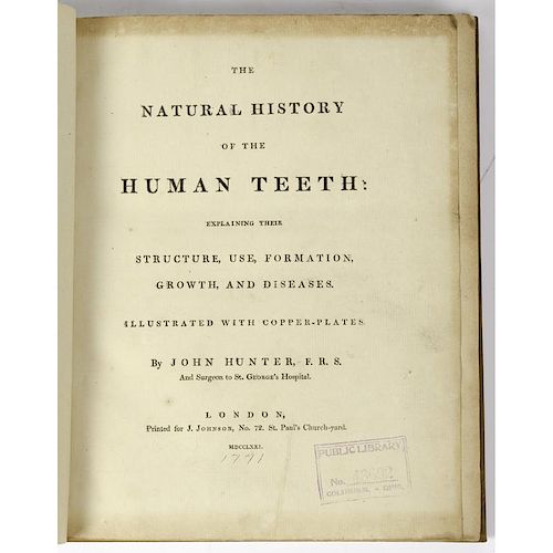 [Medicine - Dentistry] John Hunter on Teeth -- 1771 Classic of Dentistry