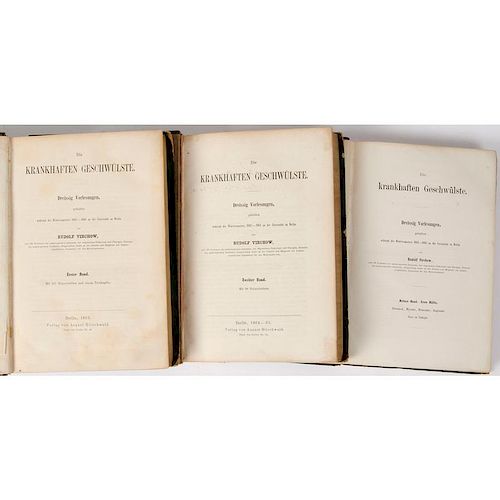 [Medicine - Cancer] Virchow, Die Krankhaften Geschwulste, 3 Volumes Complete, 1863-67