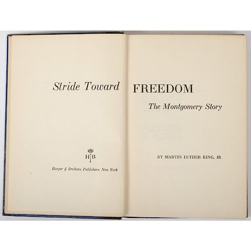 [Americana - Civil Rights] Signed Martin Luther King Jr., Stride Toward Freedom, 1958