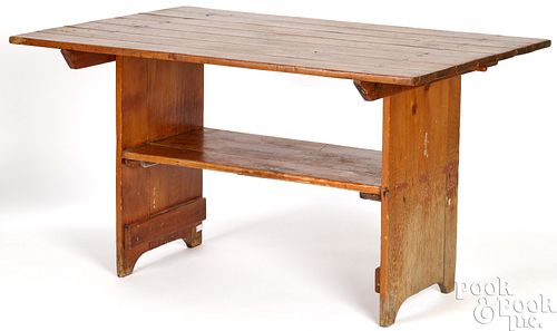 Pennsylvania pine bench table, late 19th c.