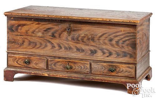 Pennsylvania painted pine dower chest, ca. 1800