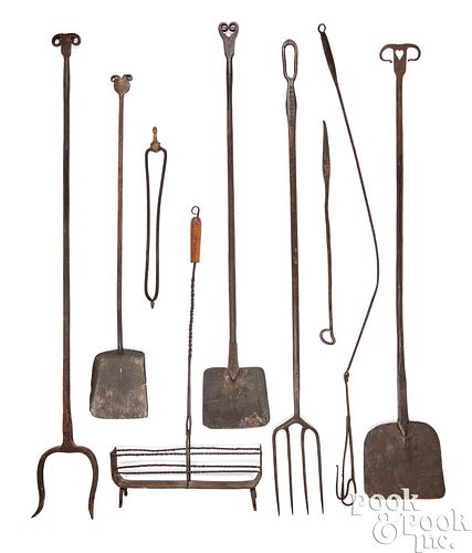 Wrought iron hearth equipment, 19th c.