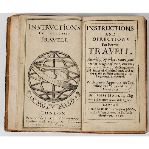 [Travel and Exploration] Rare First Continental Handbook of Travel - Howell, Forren Travell, 1650.