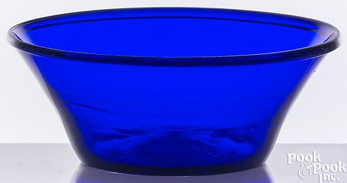 Blown cobalt glass bowl, 20th c.
