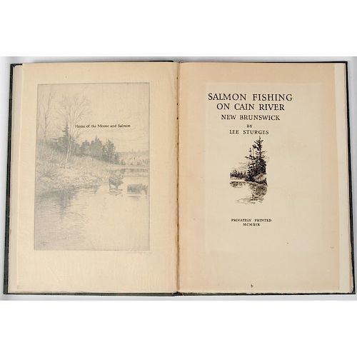 [Sporting - Fishing] Rare - Lee Sturges, Salmon Fishing New Brunswick, 1 of 50 Printed - 7 Original Etchings