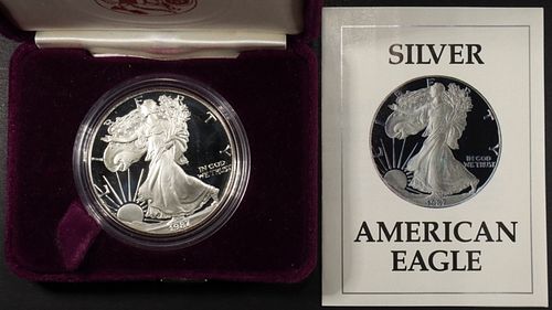 1987 S PROOF AMERICAN SILVER EAGLE OGP