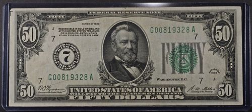 1928 $50 FEDERAL RESERVE NOTE