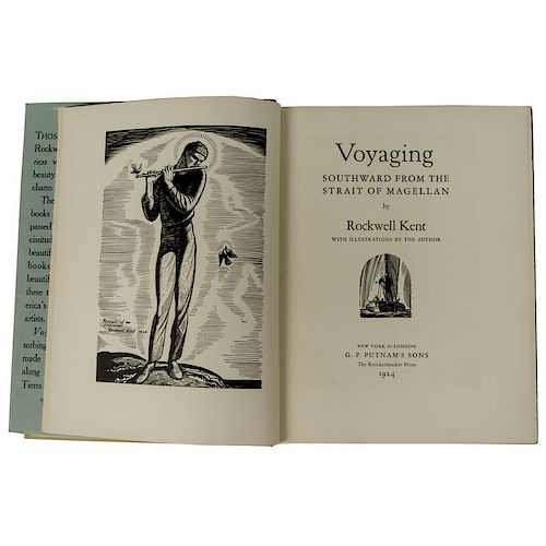 [Illustrated - Literature] Rockwell Kent, Voyaging, 1st Edition in DJ, Signed